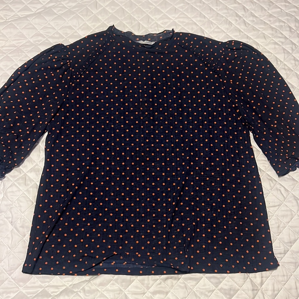 Scalloped Neck Blouse by Zara